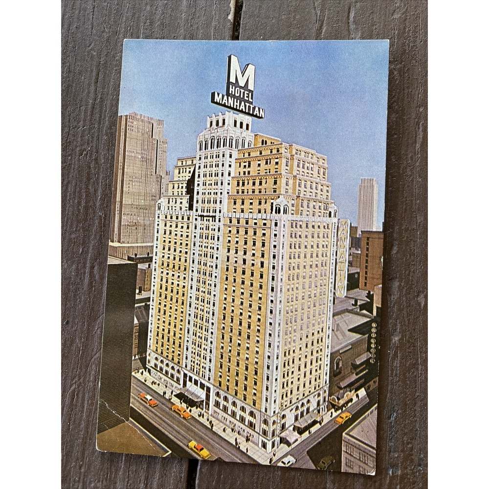 Vintage Hotel Manhattan NYC Postcard Unposted New York City 44th To 45th Streets